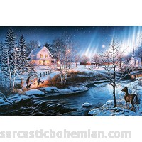 Bits and Pieces 1000 Piece Glow in the Dark Puzzle All is Bright by Artist James Meger Winter Holiday Landscape 1000 pc Jigsaw  B006IGTPWO